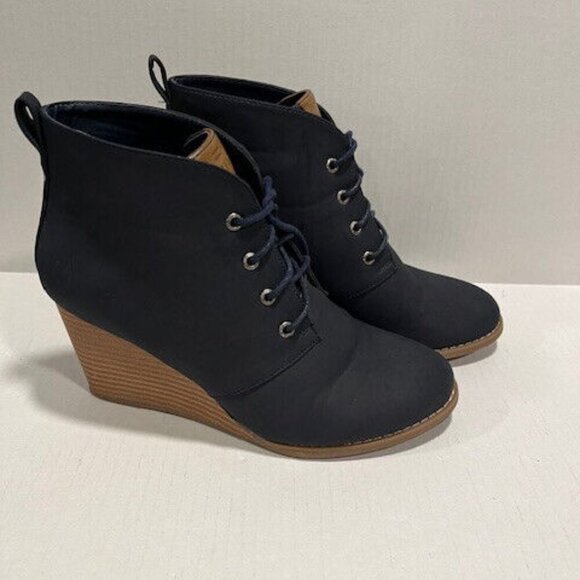 Nautica Women's Wedge Ankle Boot Size 9 Navy Casual - Picture 1 of 4